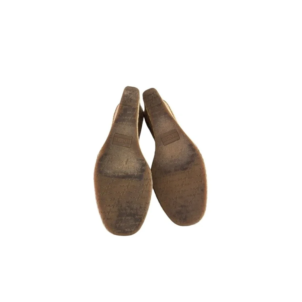 TOMS Classic Canvas Peep Toe Espadrille Wedge Sandal Women’s Size 8W